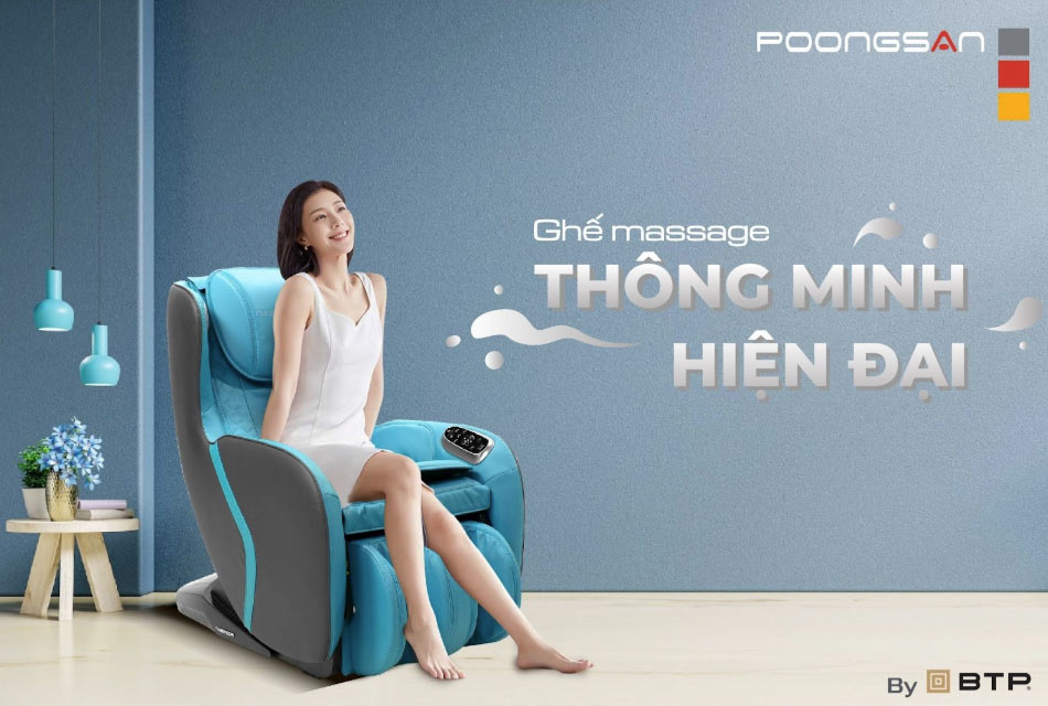 Ghế massage Poongsan MCP-129 sở hữu hệ thống công nghệ hiện đại