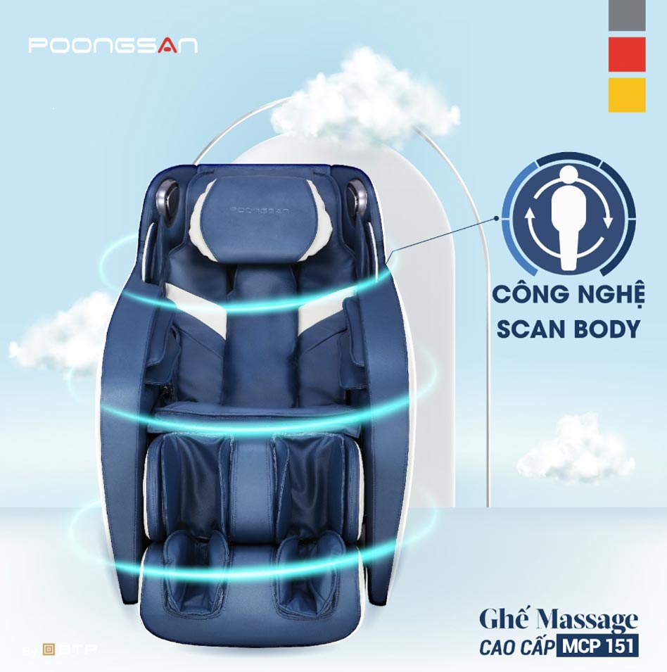 Ghế massage Poongsan MCP-151 giúp massage sâu và chính xác đến từng huyệt đạo