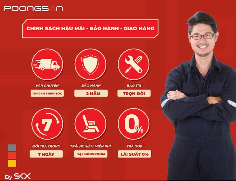 Áp dụng bảo hành lâu dài từ 1 - 2 năm, bảo dưỡng trọn đời