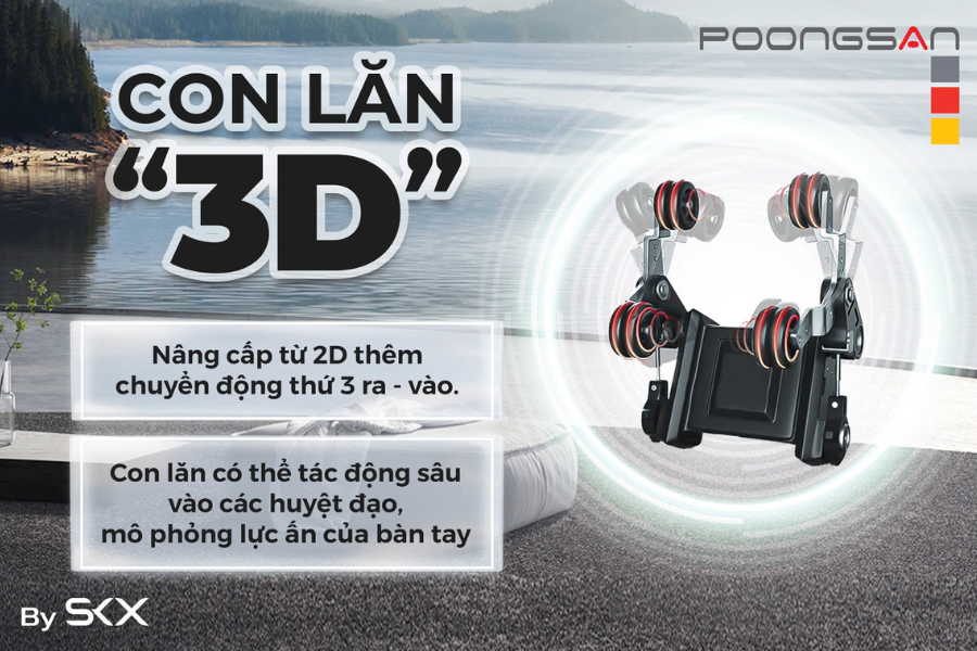 Con lăn ghế massage 3D