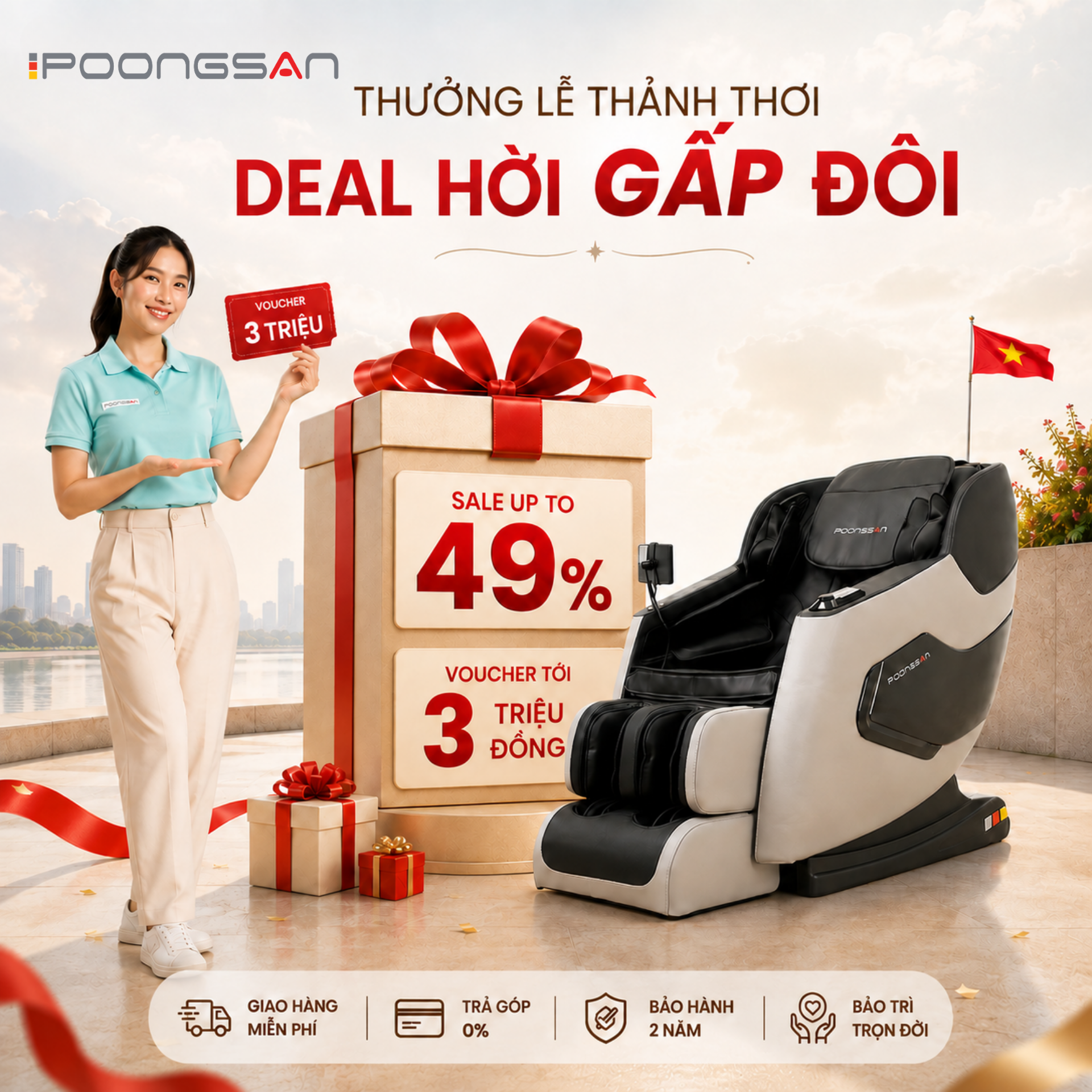 Ghế Massage Poongsan Ưu Đ&atilde;i Đến 50%