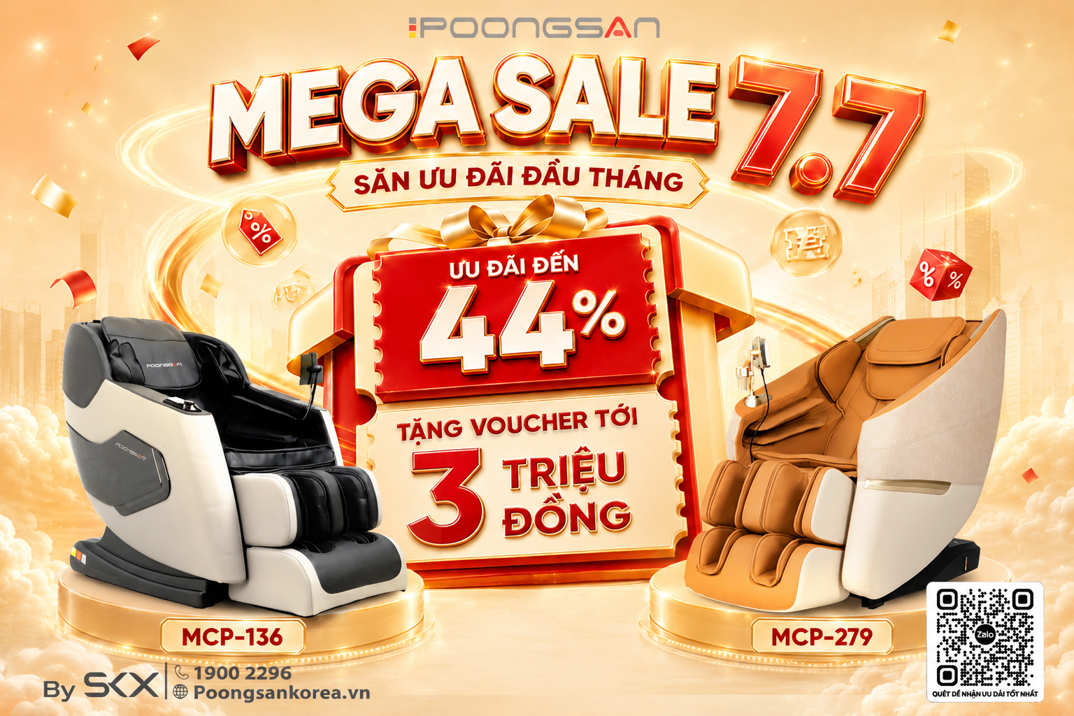 Mega Sale 7.7 Poongsan: Giảm 44%, Voucher 3 Triệu