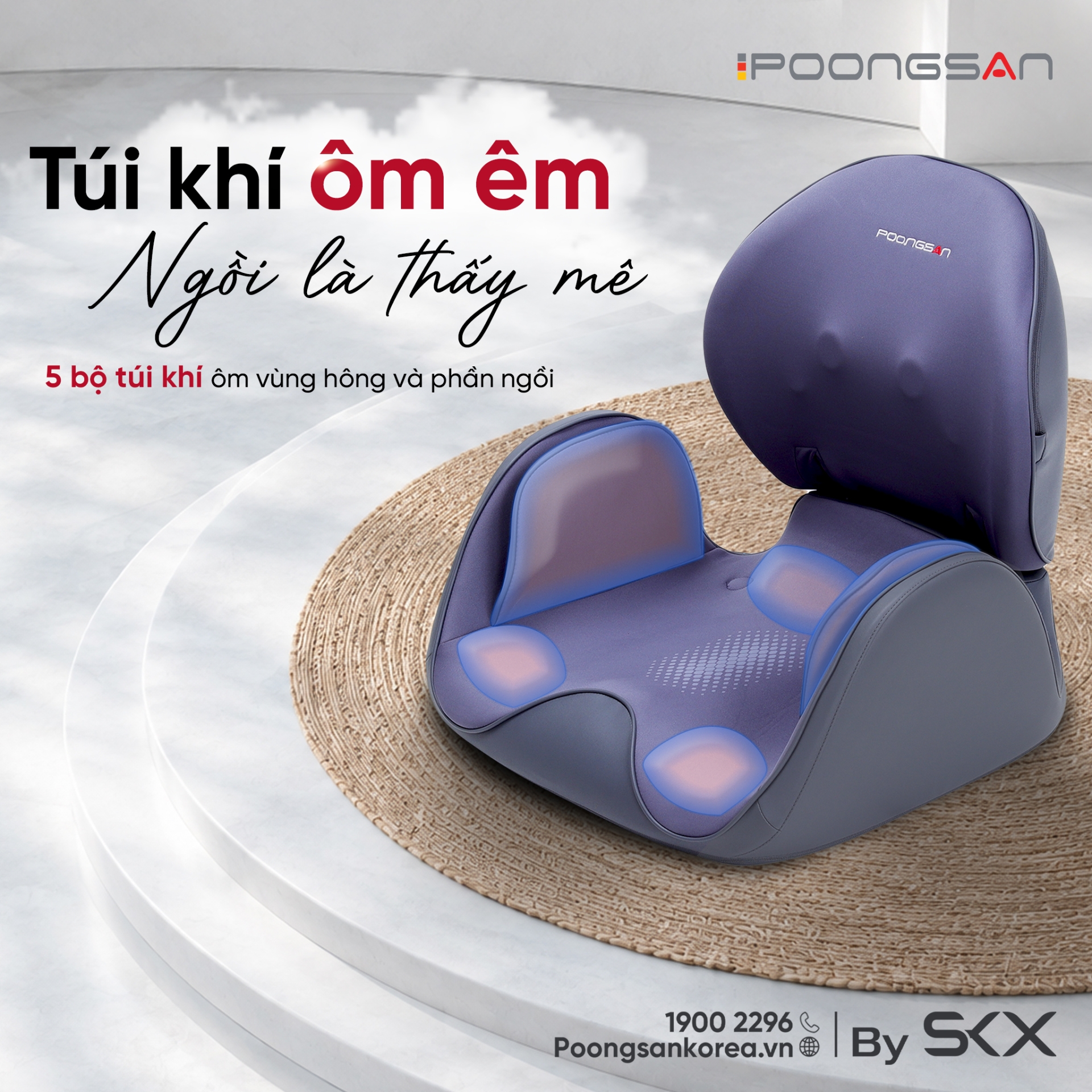 5 bộ túi khí ôm quanh hông và phần ngồi
