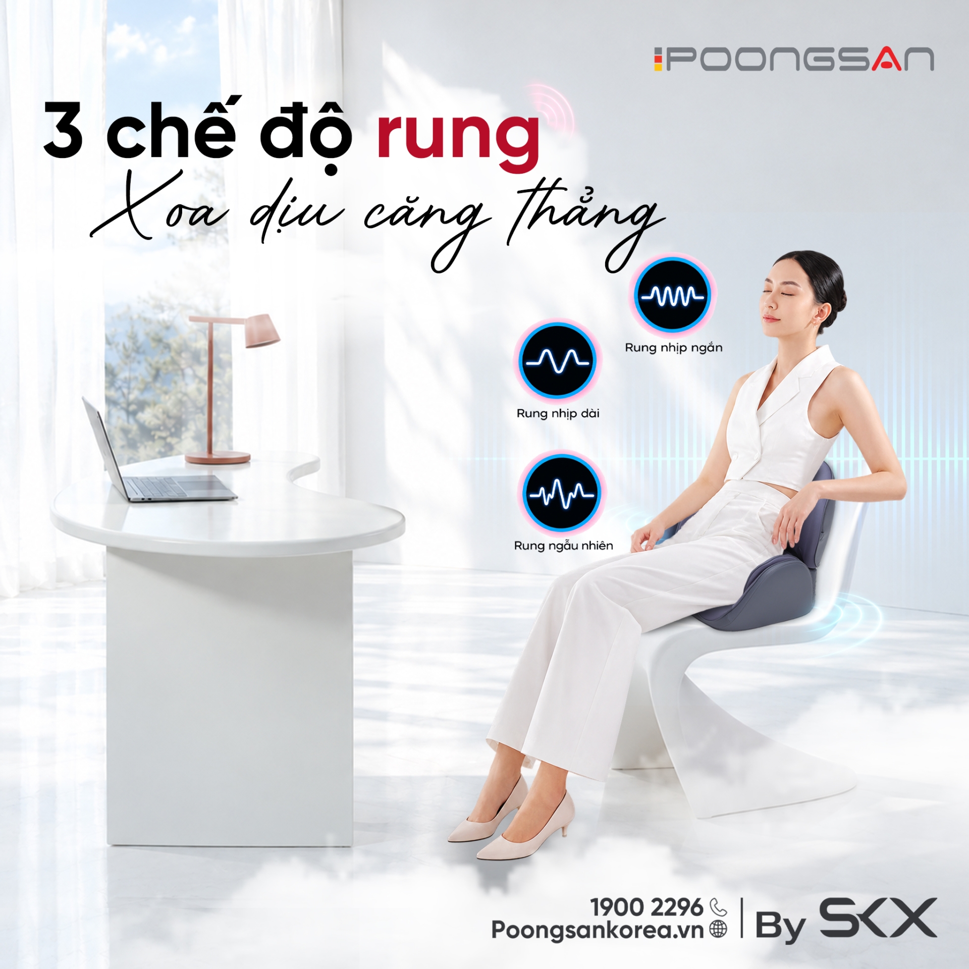 3 chế độ rung cho phần ngồi