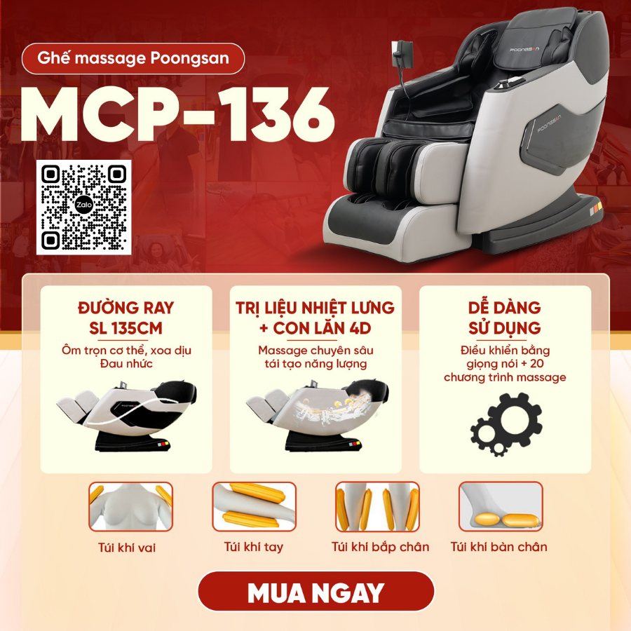 7.7 Chốt ghế massage Poongsan hôm nay, tiết kiệm thêm đến 5 triệu