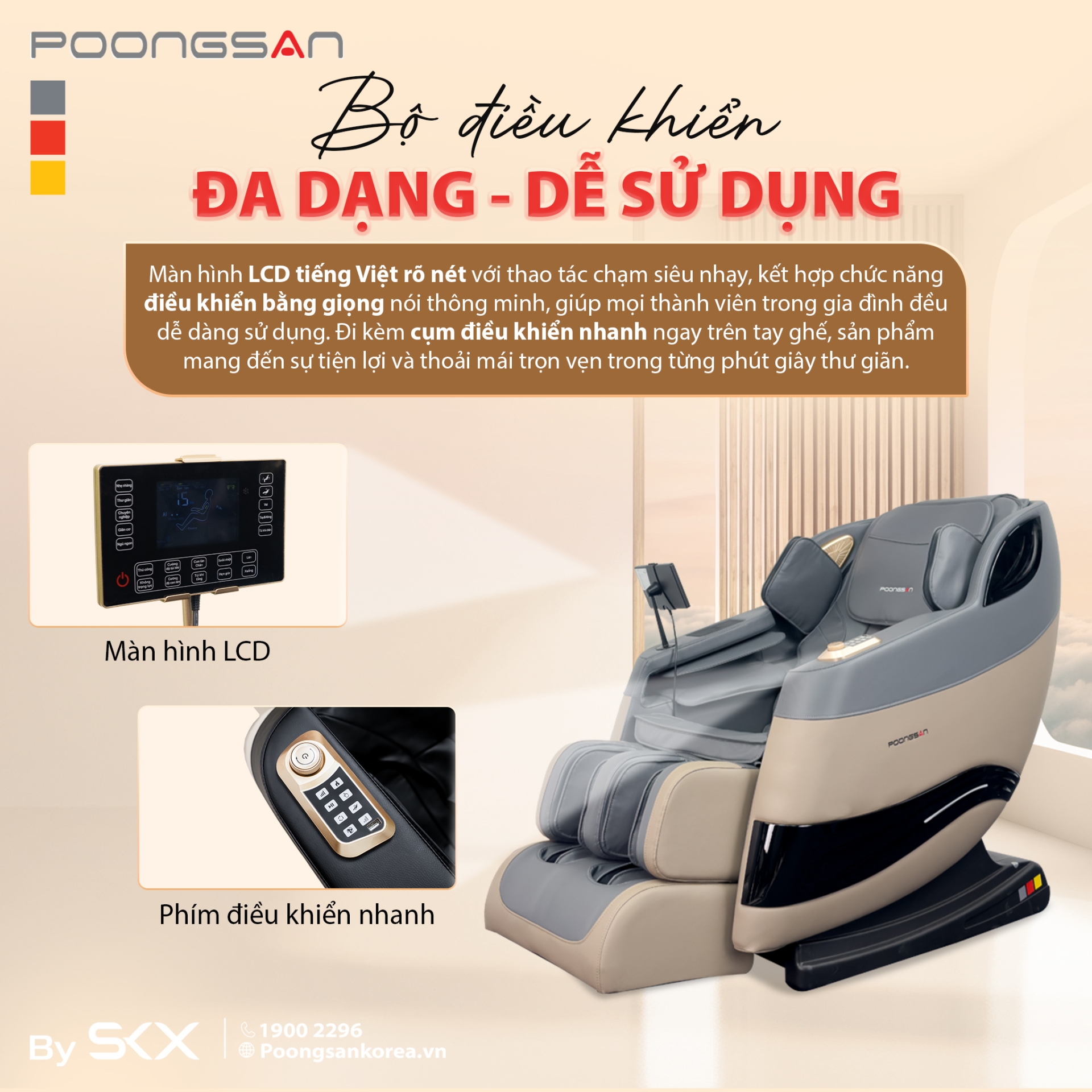 Bộ điều khiển ghế massage đa dạng dễ sử dụng