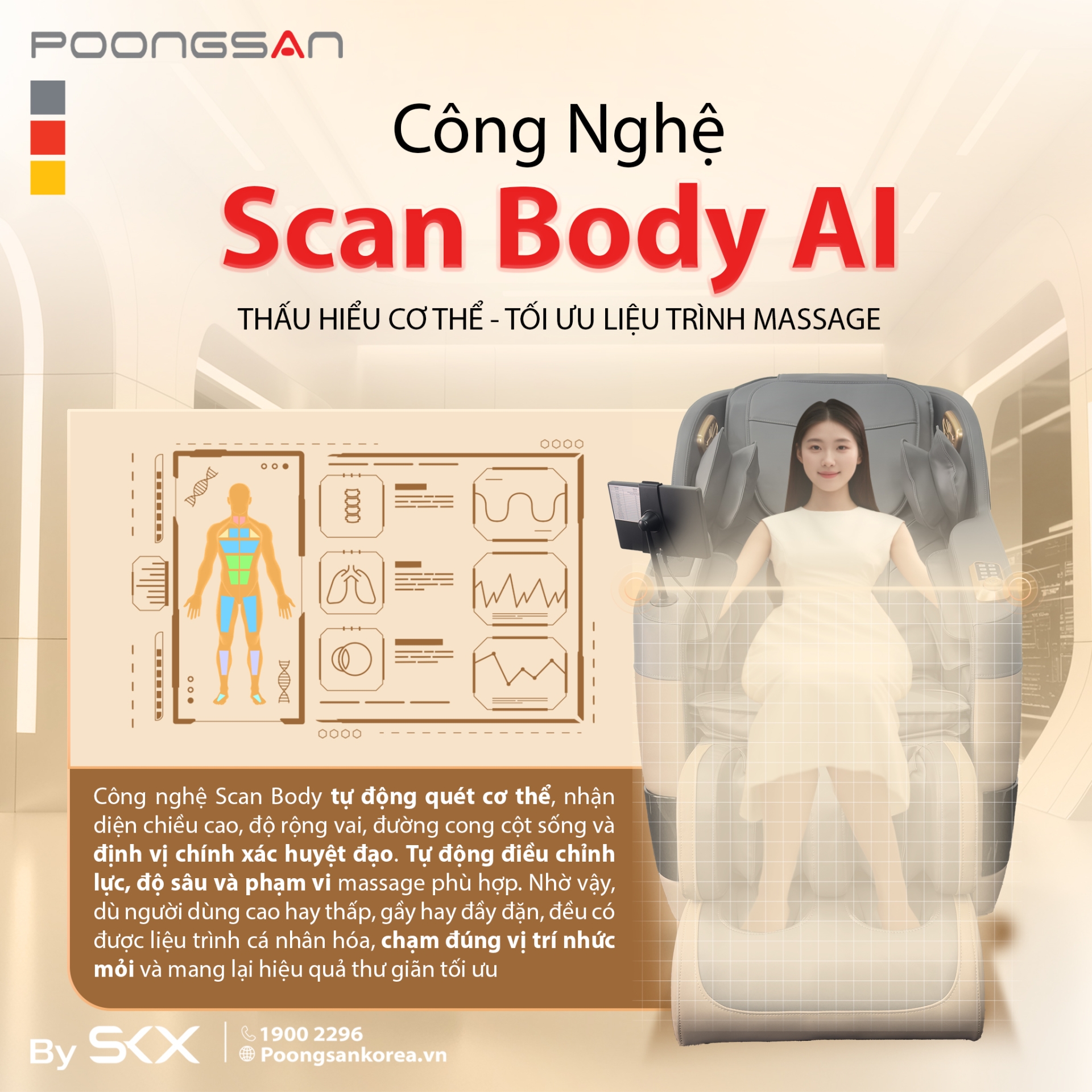 Công nghệ AI Scan Body thấu hiểu cơ thể, tối ưu liệu trình massage