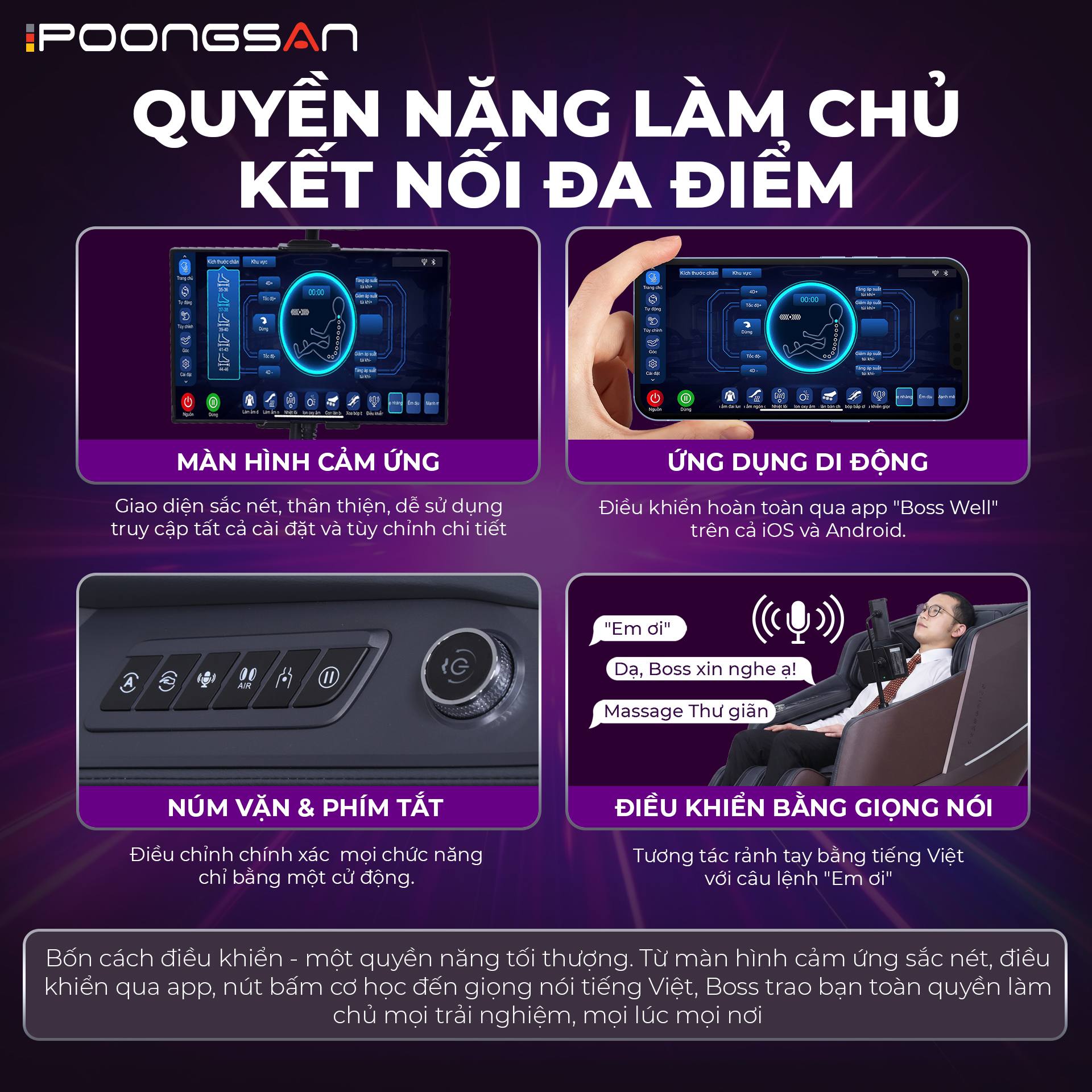 Điều khiến th&ocirc;ng minh, đa dạng, th&acirc;n thiện, dễ sử dụng