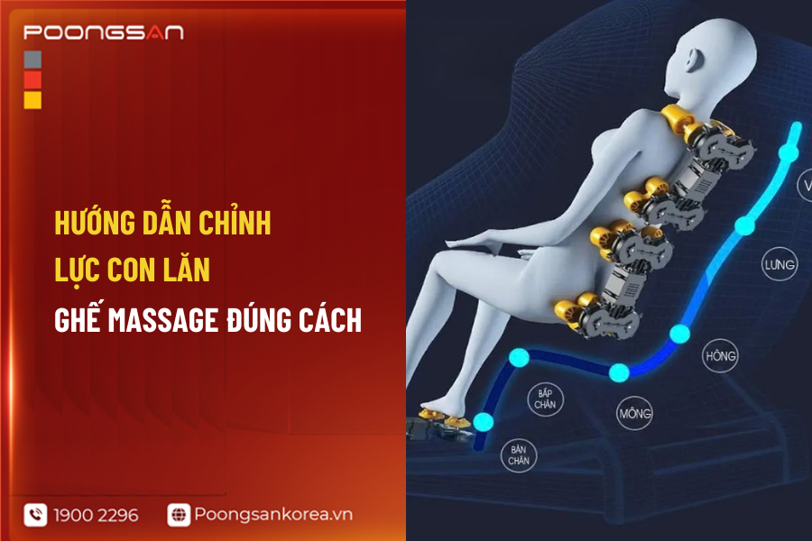 cách chỉnh độ sâu con lăn ghế massage
