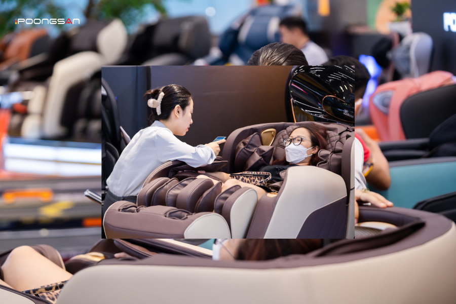 cách chỉnh độ sâu con lăn ghế massage