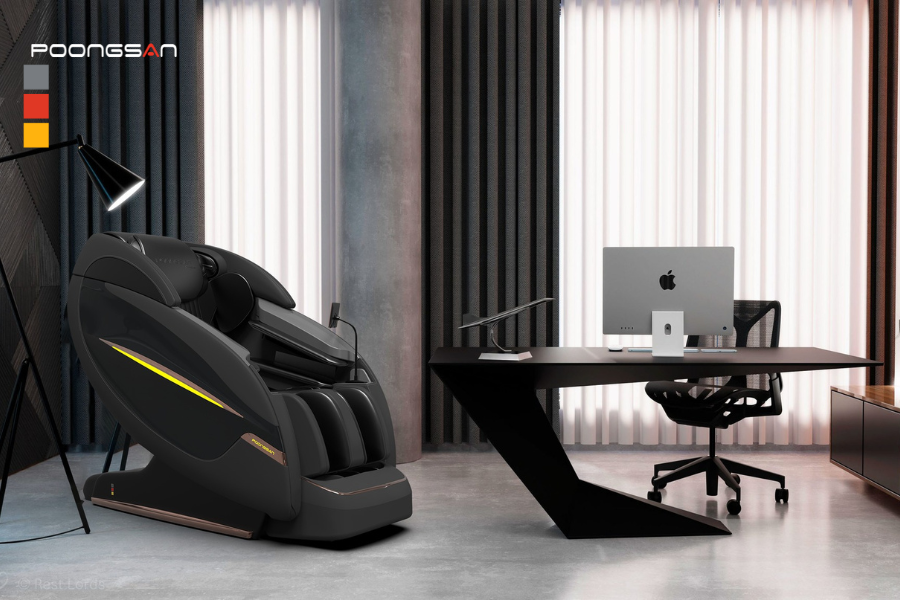 doanh nh&acirc;n d&ugrave;ng ghế massage