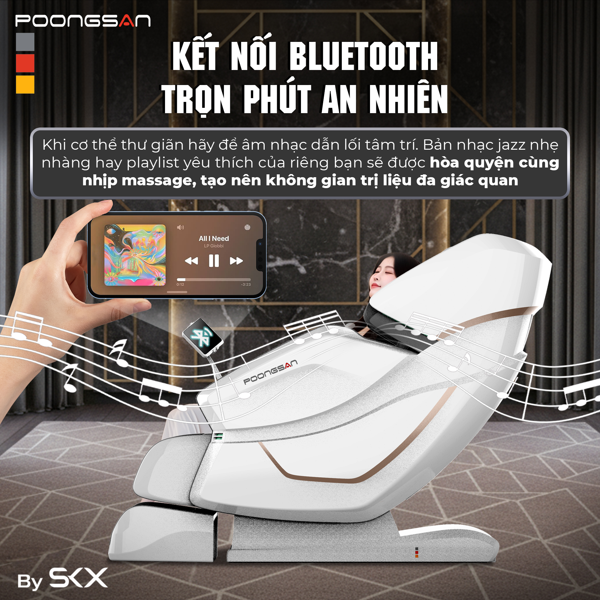 ghế massage c&oacute; kết nối bluetooth