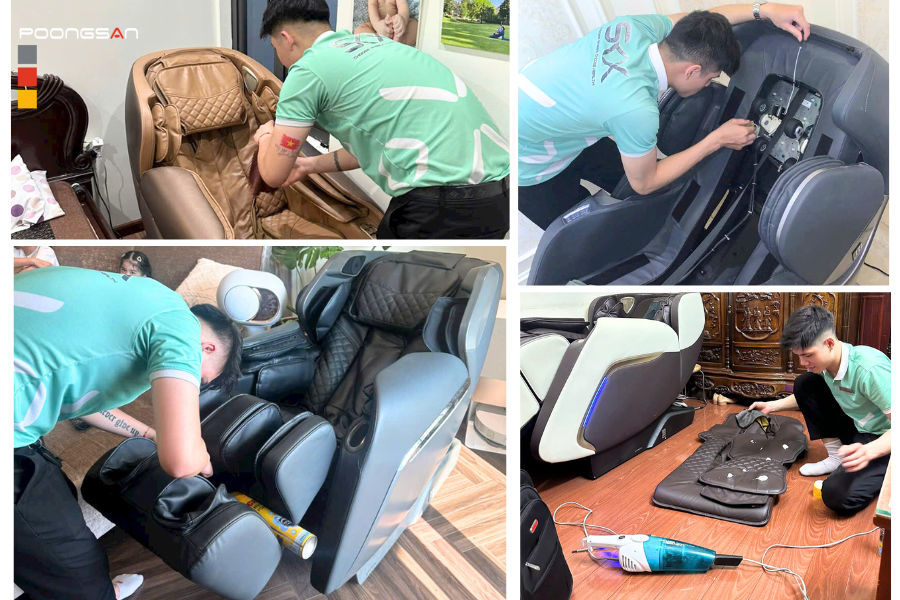 Quy tr&igrave;nh tiếp nhận v&agrave; xử l&yacute; bảo h&agrave;nh ghế massage Poongsan