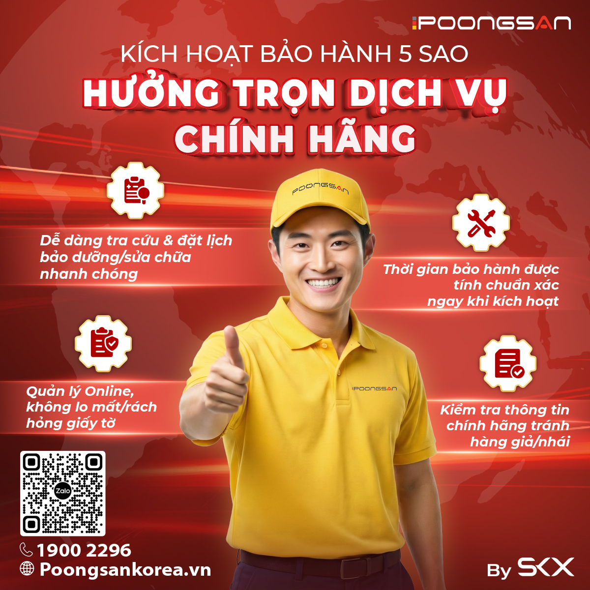 Hướng dẫn k&iacute;ch hoạt chế độ bảo h&agrave;nh ghế massage Poongsan