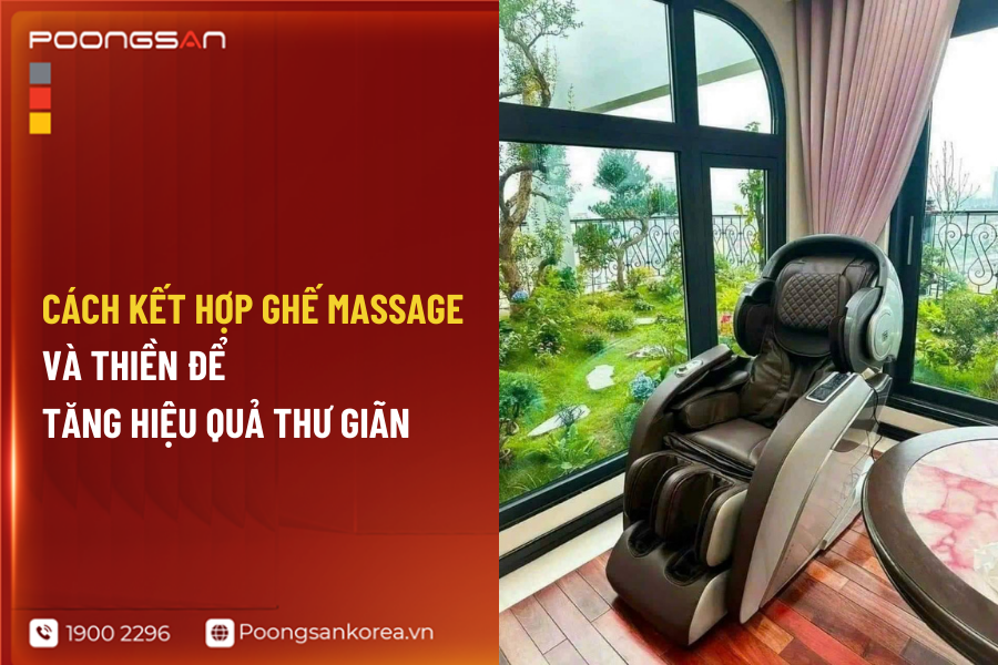 kết hợp ghế massage v&agrave; thiền