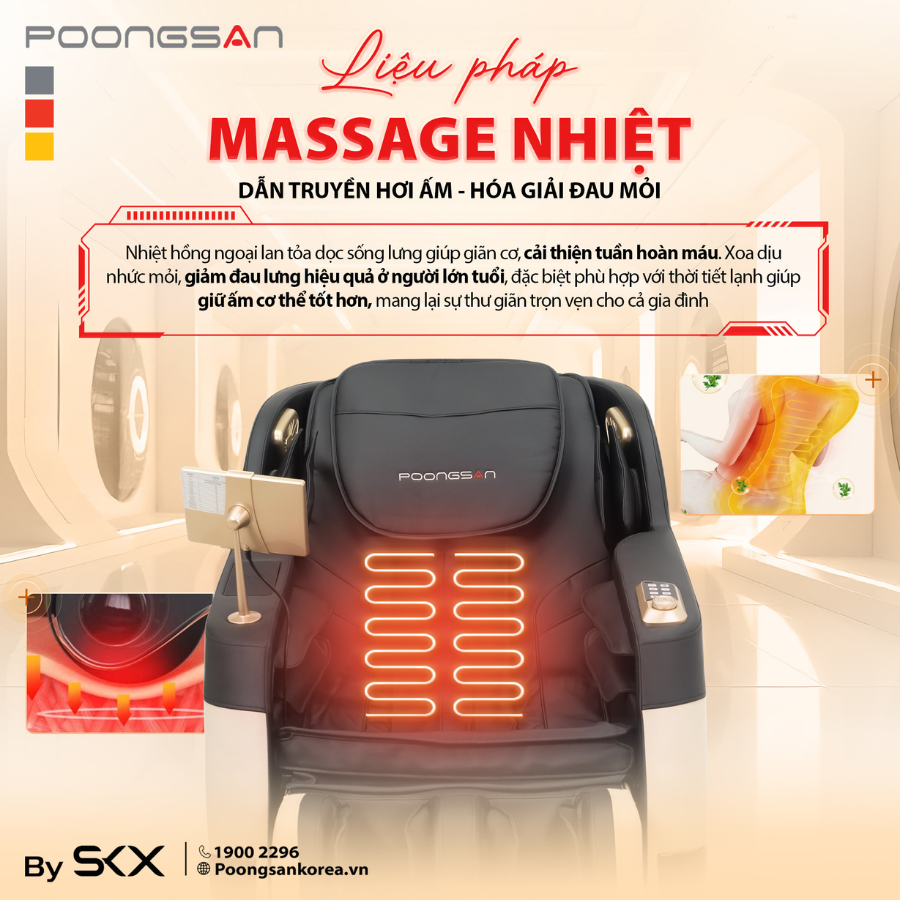 ghế massage nhiệt hồng ngoại cho người cao tuổi