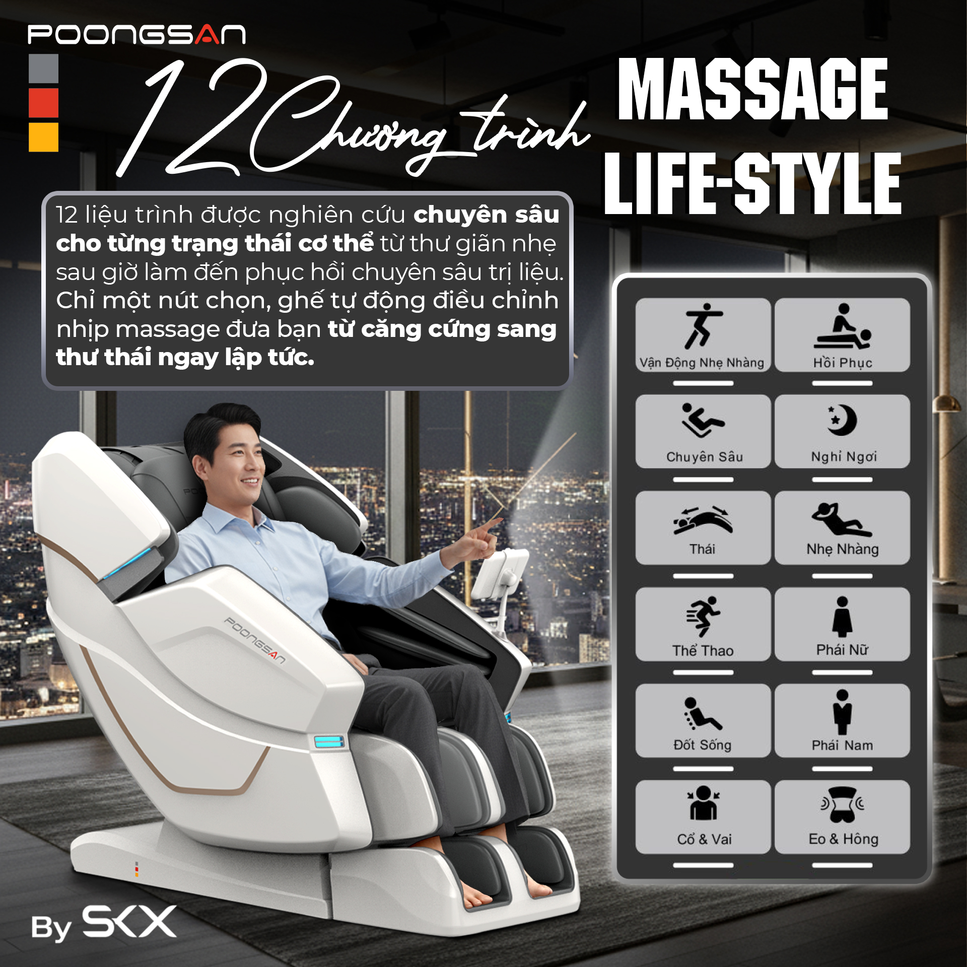 12 chương trình massage Life-Style - Chọn phác đồ - Dứt điểm mệt mỏi