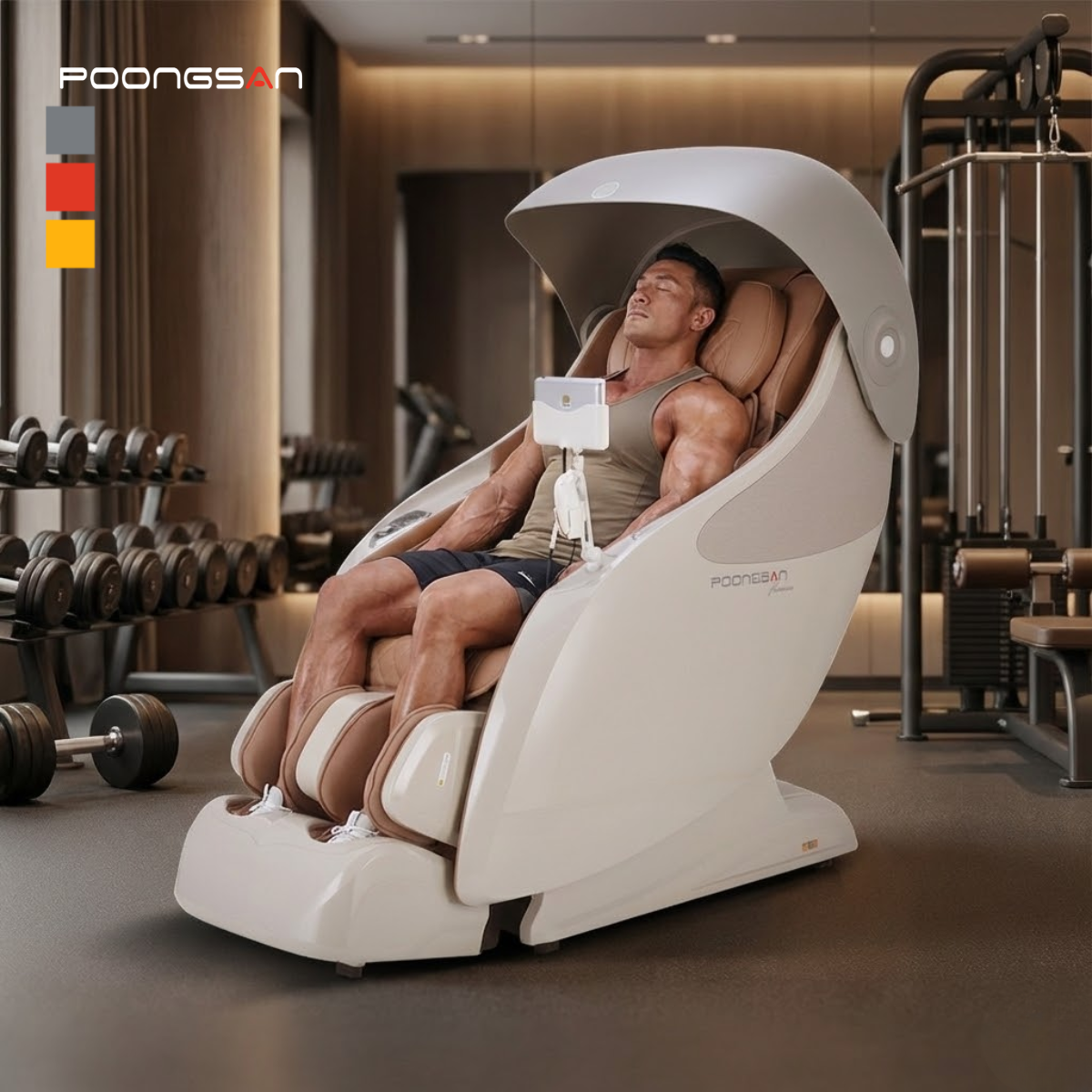ghế massage phục hồi sau tập gym