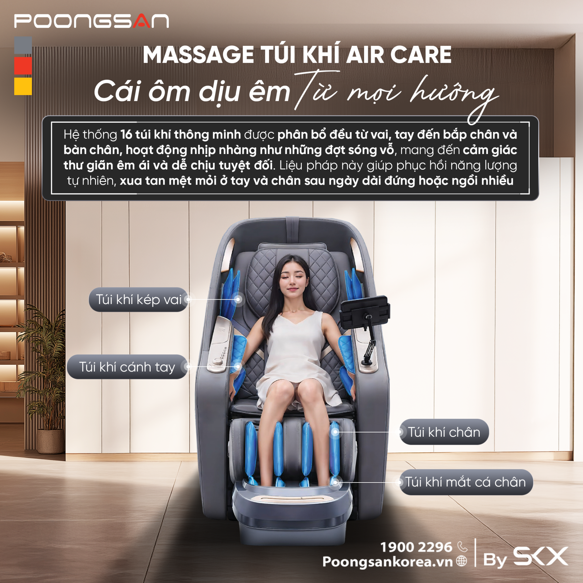 túi khí ghế massage