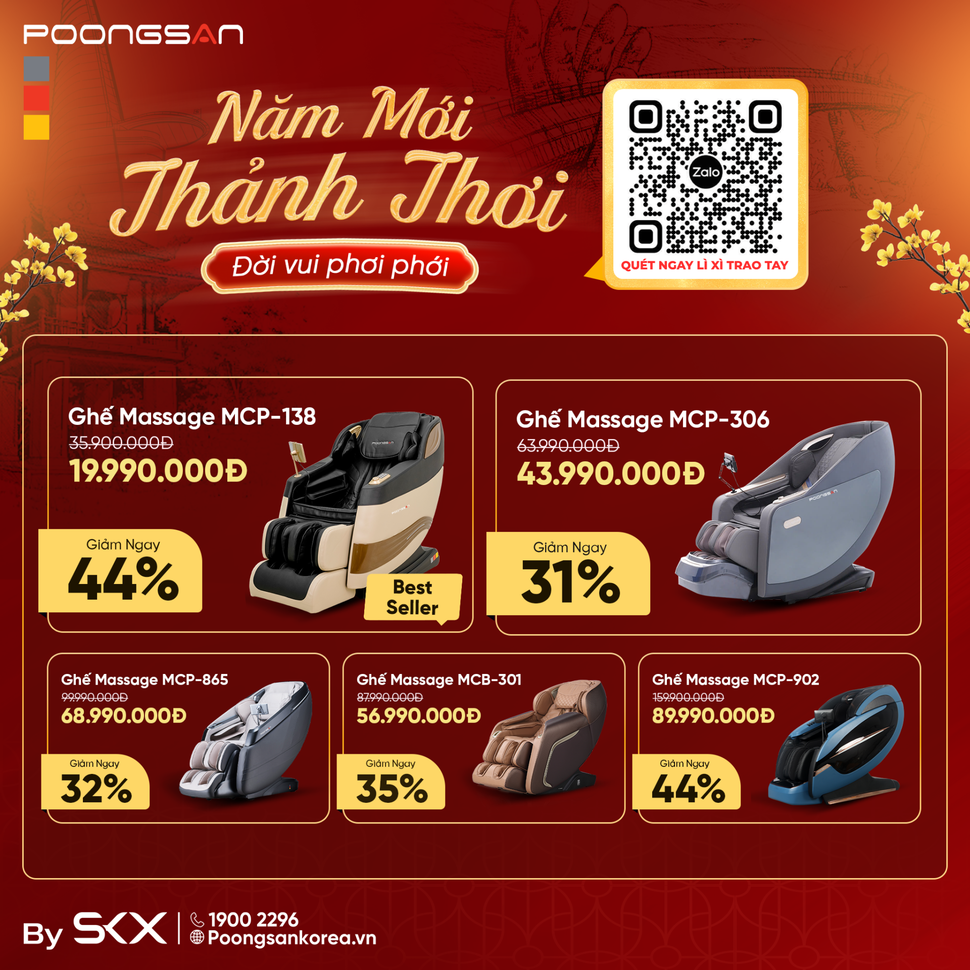 Mở cửa đ&oacute;n b&igrave;nh an với ưu đ&atilde;i l&ecirc;n đến 80% c&ugrave;ng Poongsan