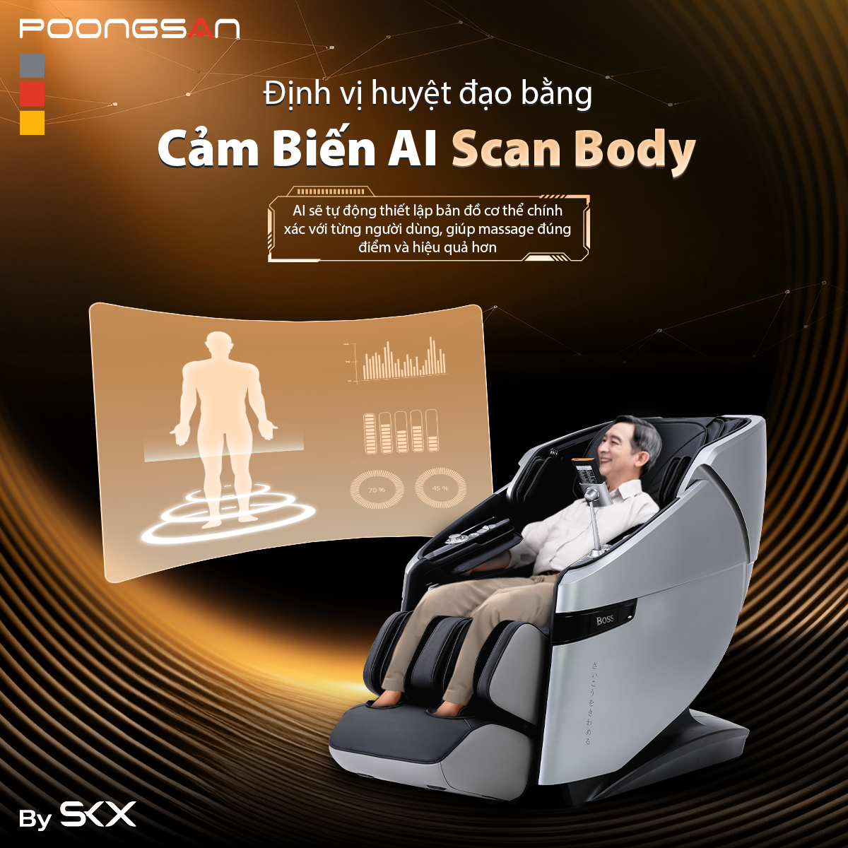 ghế massage tác động lên dây thần kinh ngoại biên