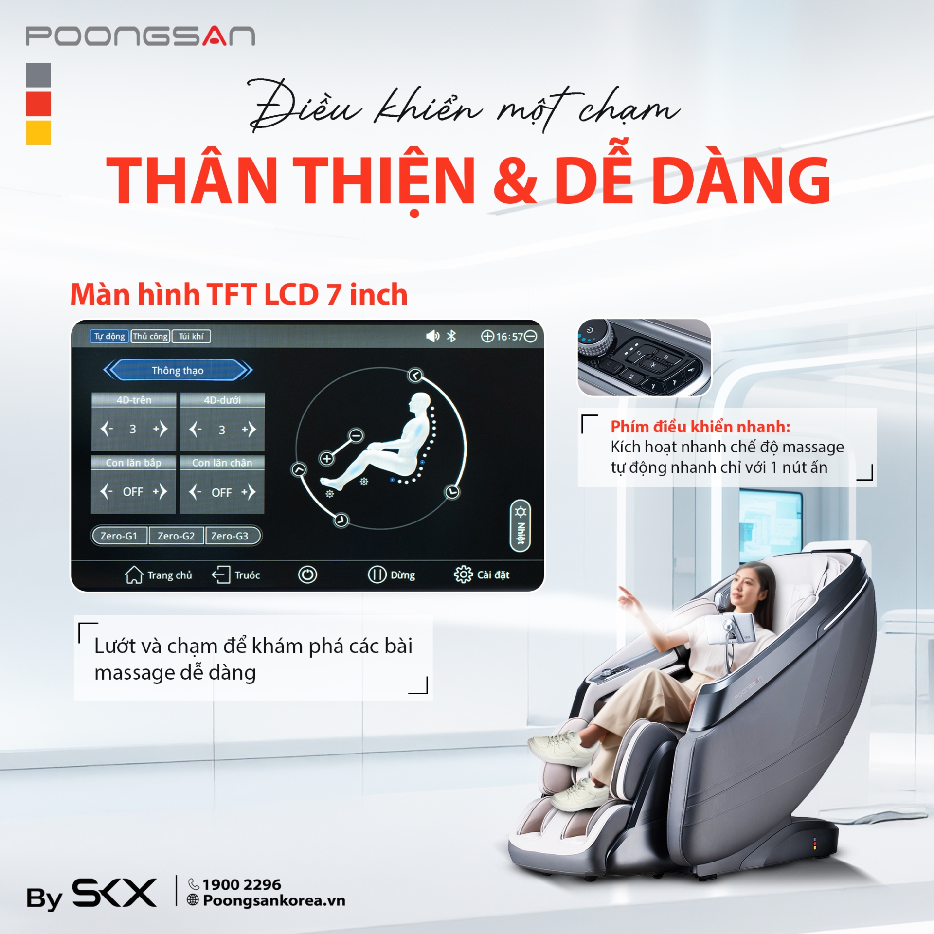 m&agrave;n h&igrave;nh điều khiển ghế massage