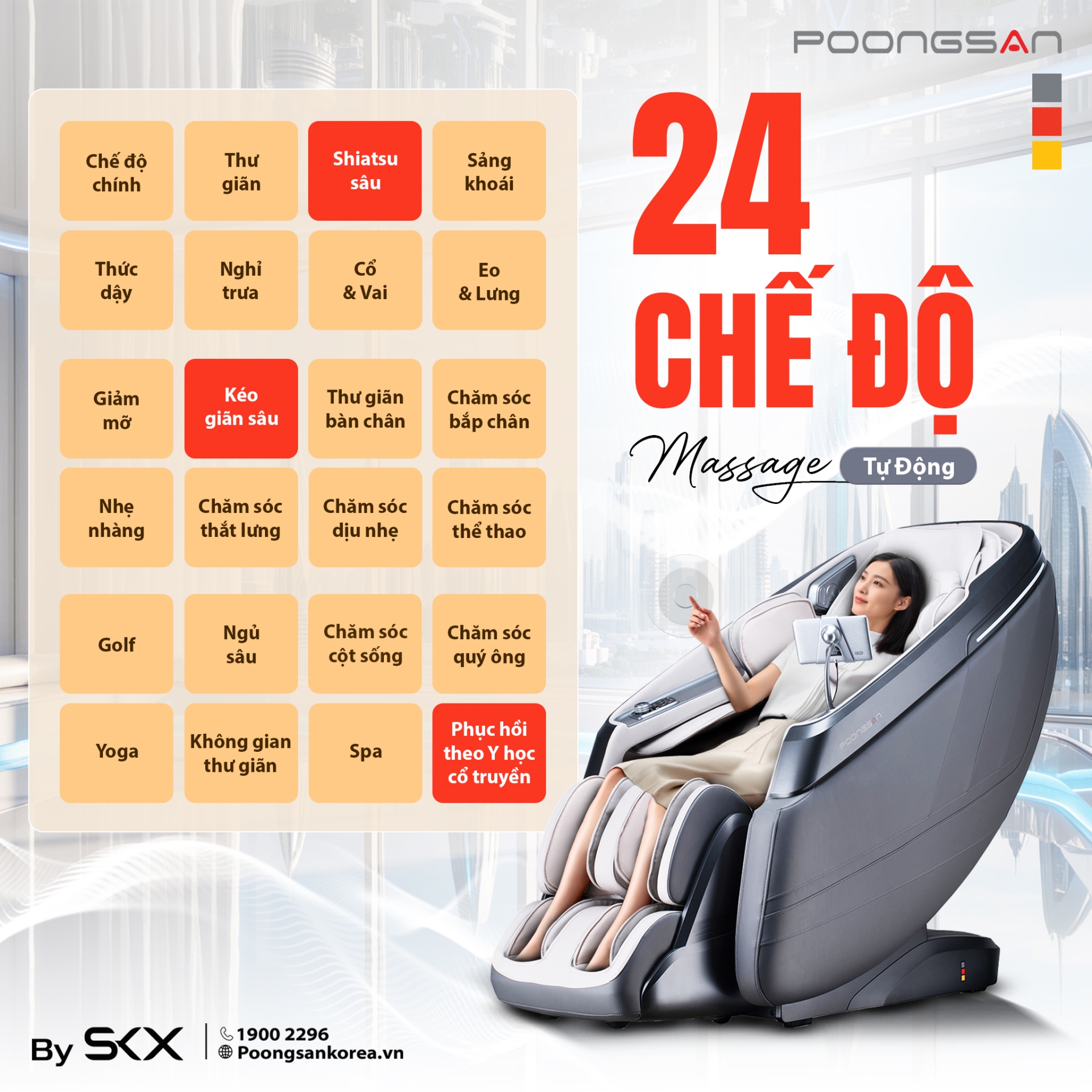 ghế massage cho người hay mỏi lưng khi bế con