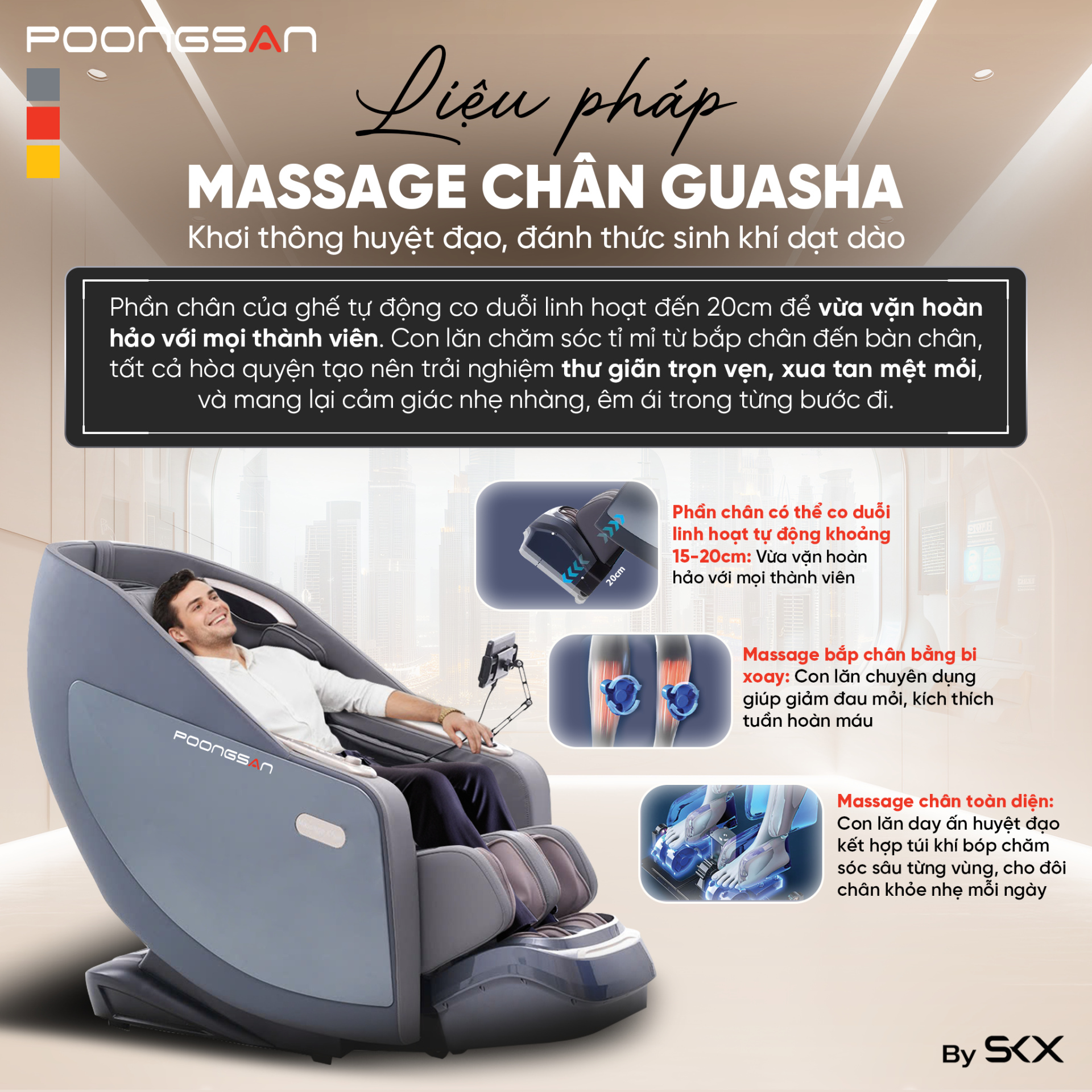 ghế massage giúp giảm căng chân khi đi giày cao gót