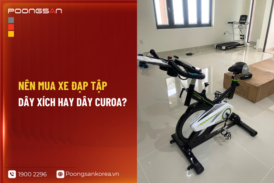 xe đạp tập dây xích hay dây curoa