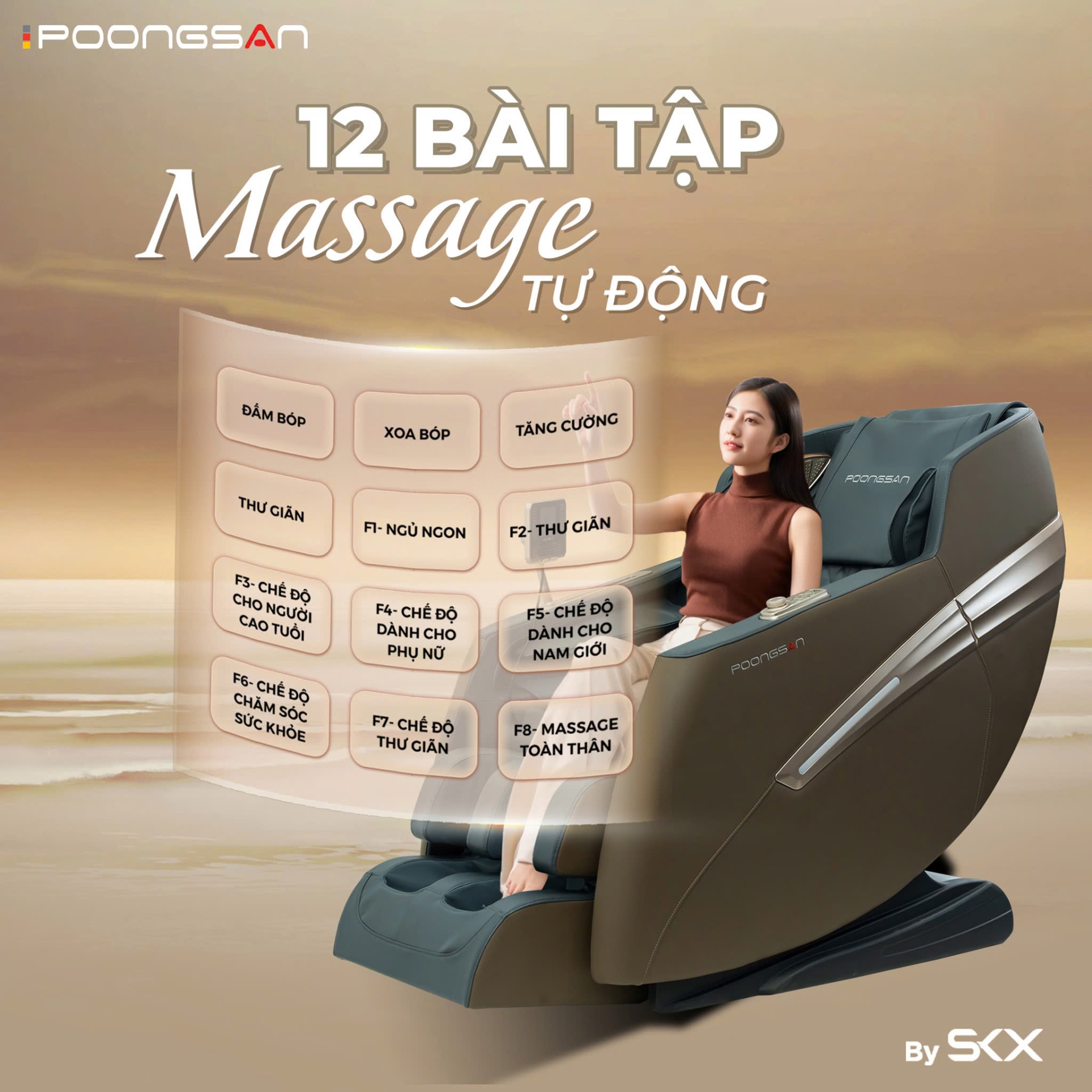 ghế massage hỗ trợ thư gi&atilde;n cơ mặt