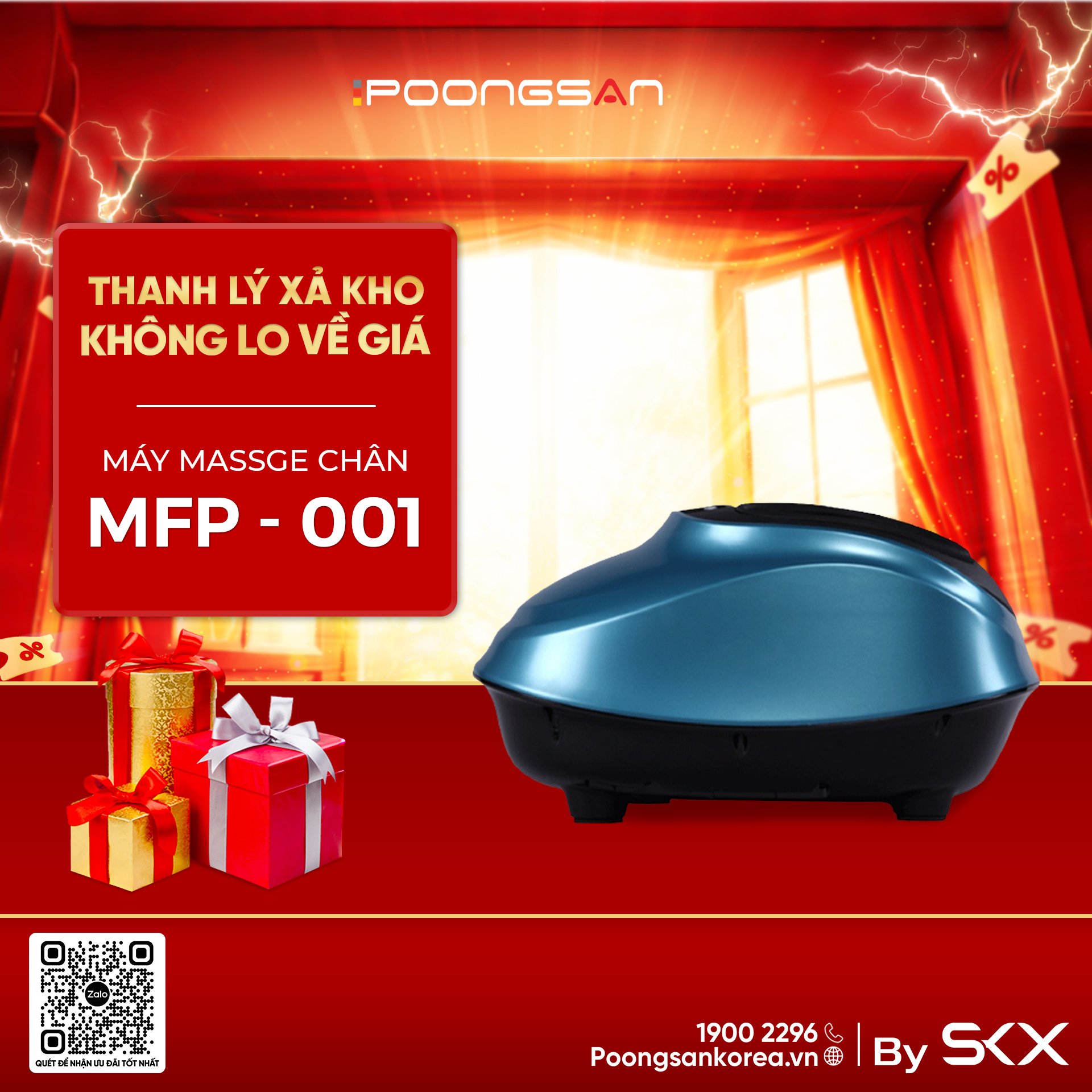 Máy Massage chân PoongSan MFP-001 thanh lý