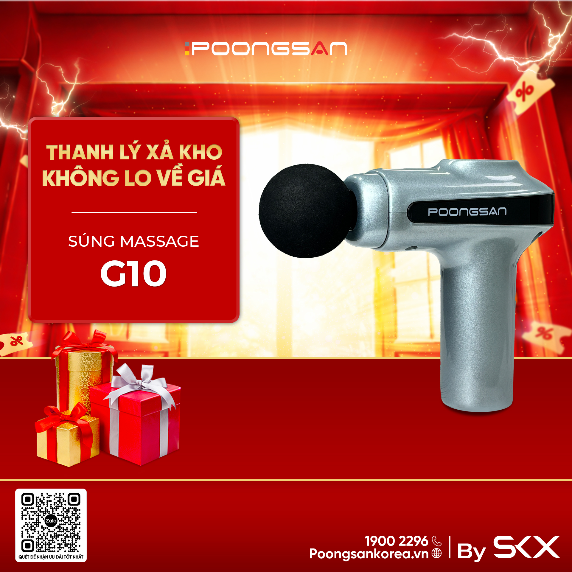 SÚNG MASSAGE POONGSAN G10 thanh lý