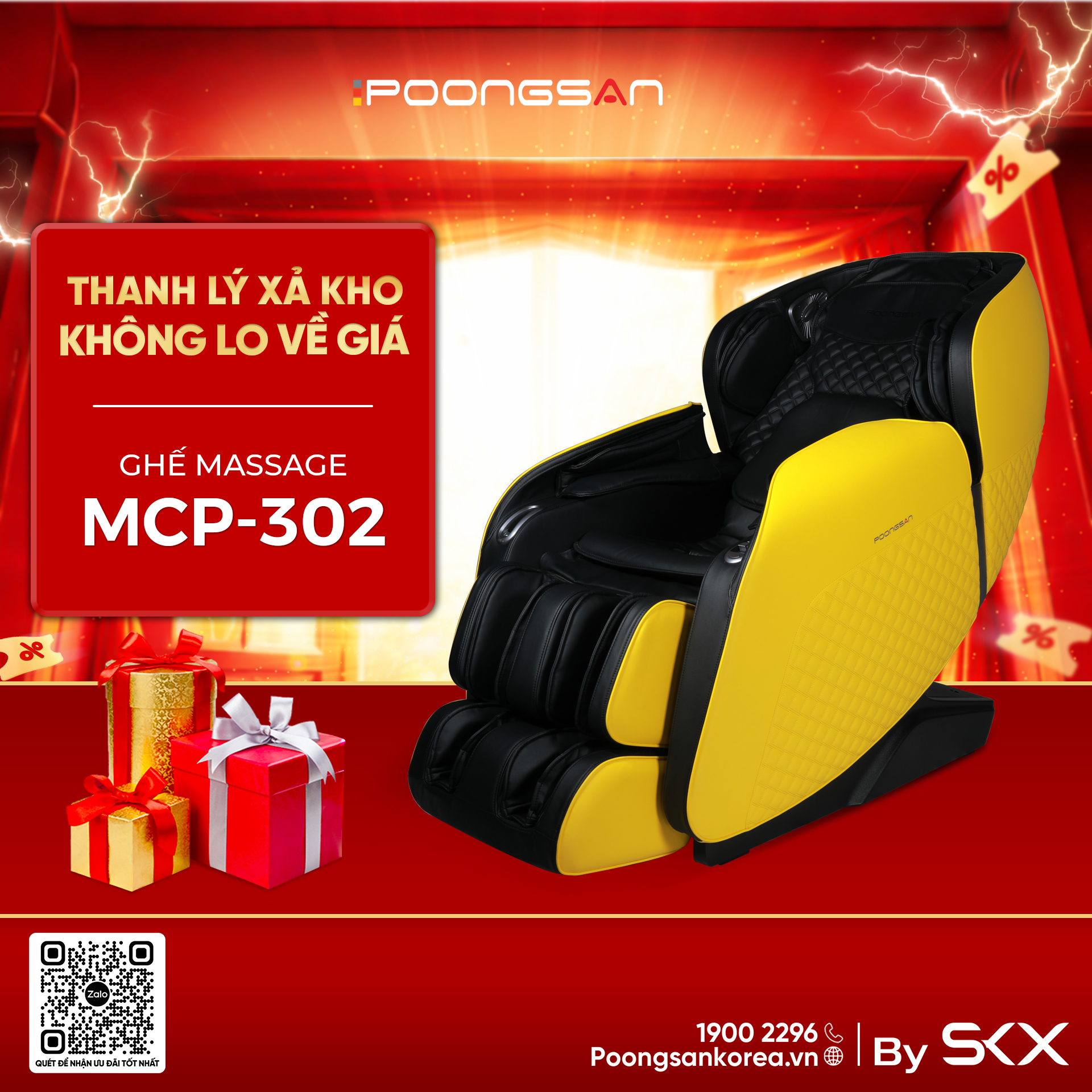 Ghế massage Poongsan thanh lý