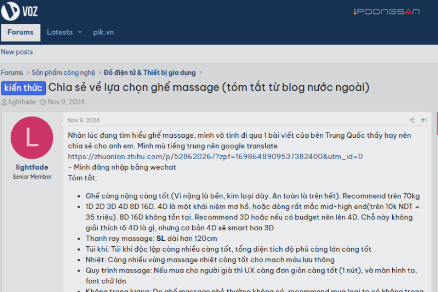 ghế massage voz