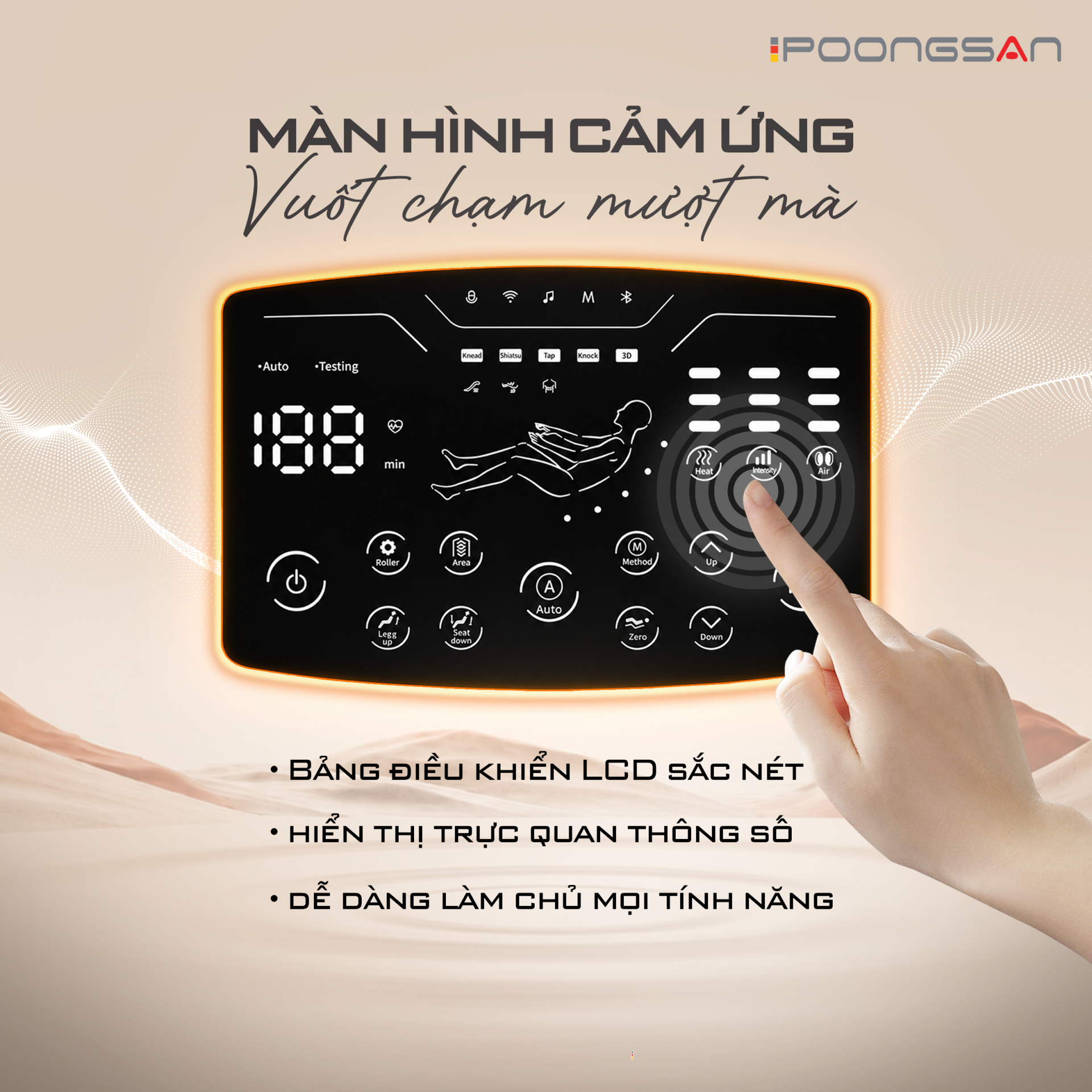 M&agrave;n h&igrave;nh cảm ứng v&agrave; ph&iacute;m điều khiển nhanh