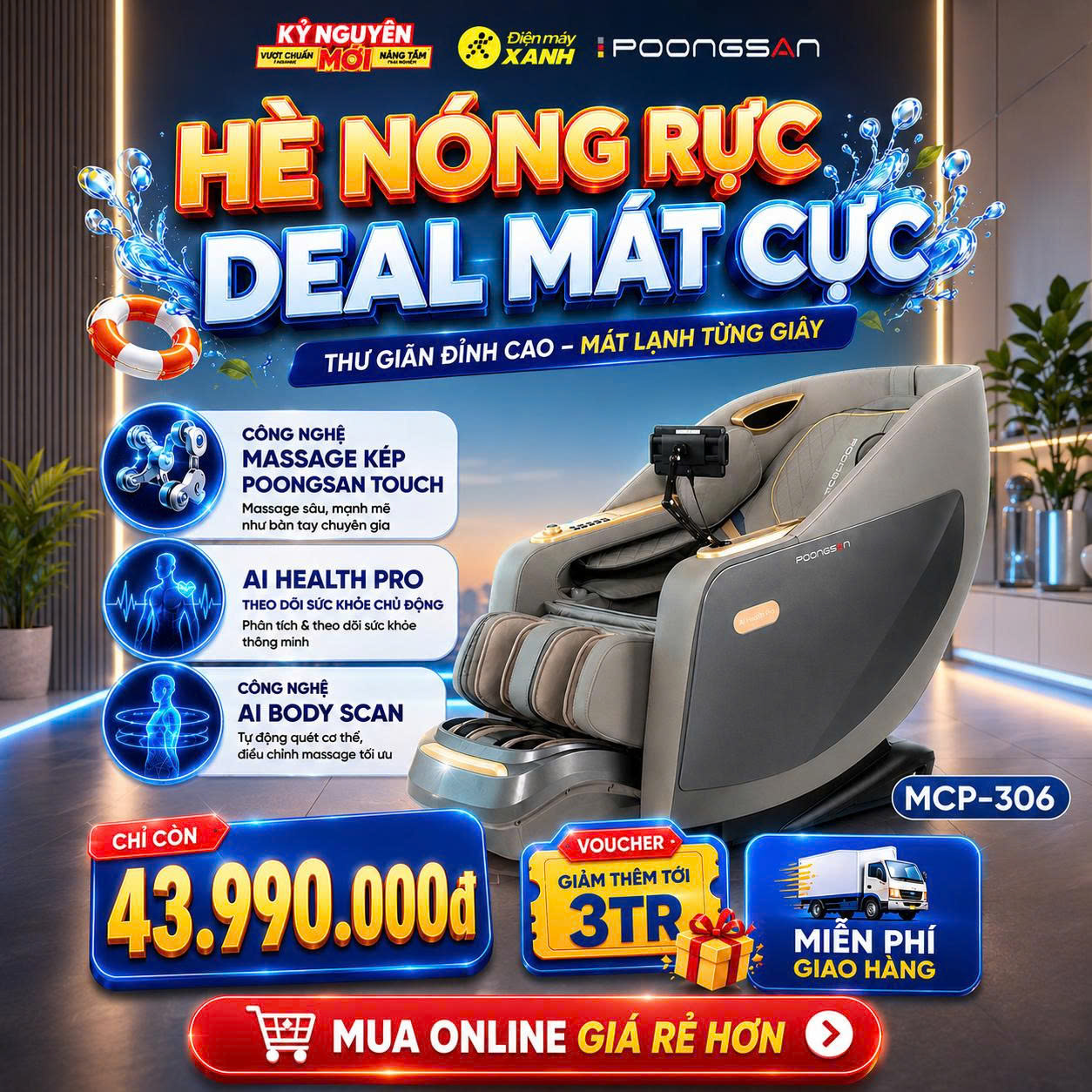 H&egrave; N&oacute;ng Rực, Deal M&aacute;t Cực - Mua Poongsan MCP-306 Ưu Đ&atilde;i Tại Điện M&aacute;y Xanh