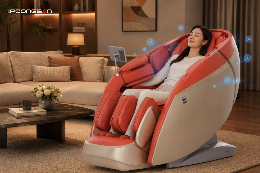 t&aacute;c dụng của c&ocirc;ng nghệ ion &acirc;m tr&ecirc;n ghế massage