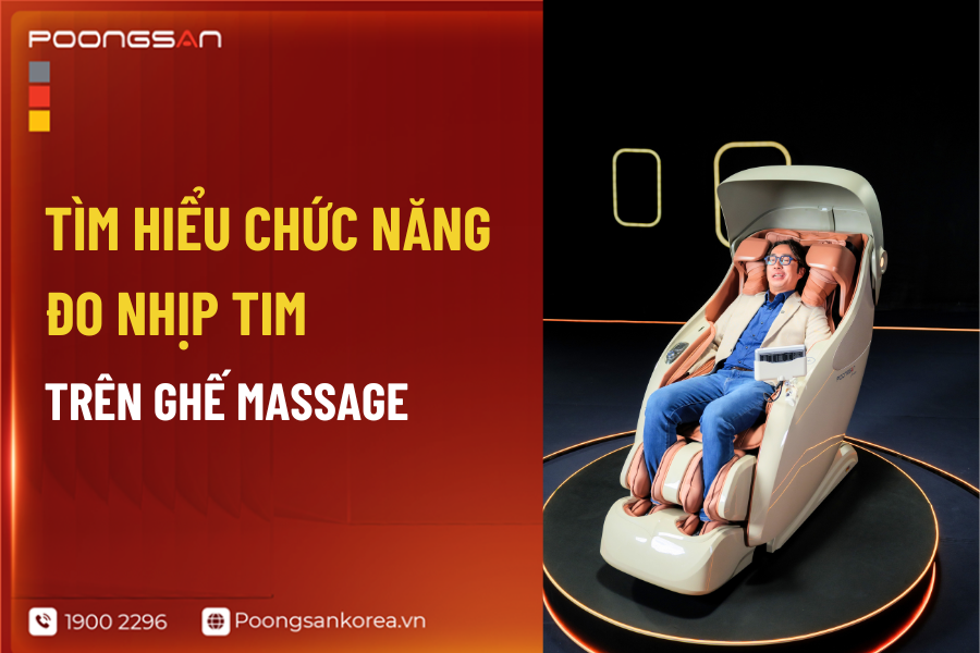 chức năng đo nhịp tim tr&ecirc;n ghế massage