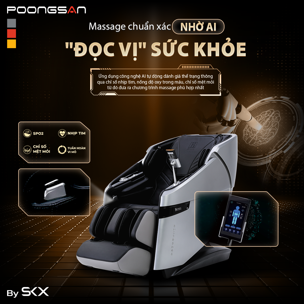 ghế massage đo chỉ số sức khỏe