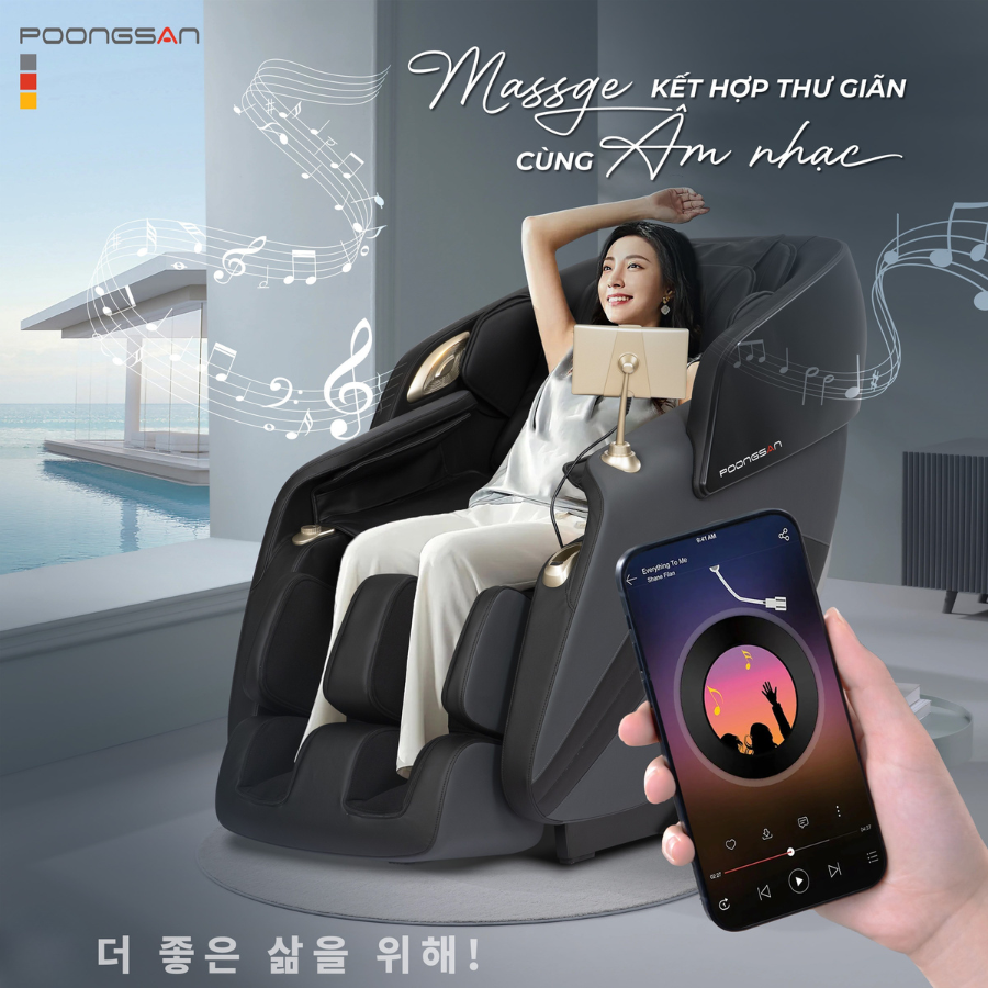 ghế massage kết hợp &acirc;m nhạc