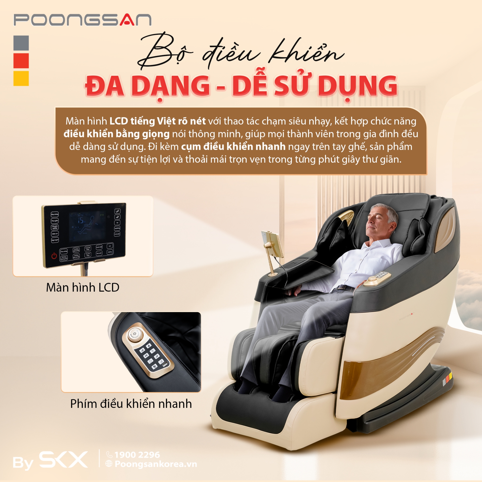 Bộ điều khiển ghế massage đa dạng dễ sử dụng