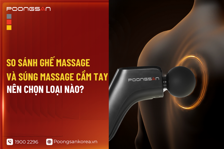 So sánh ghế massage và súng massage cầm tay