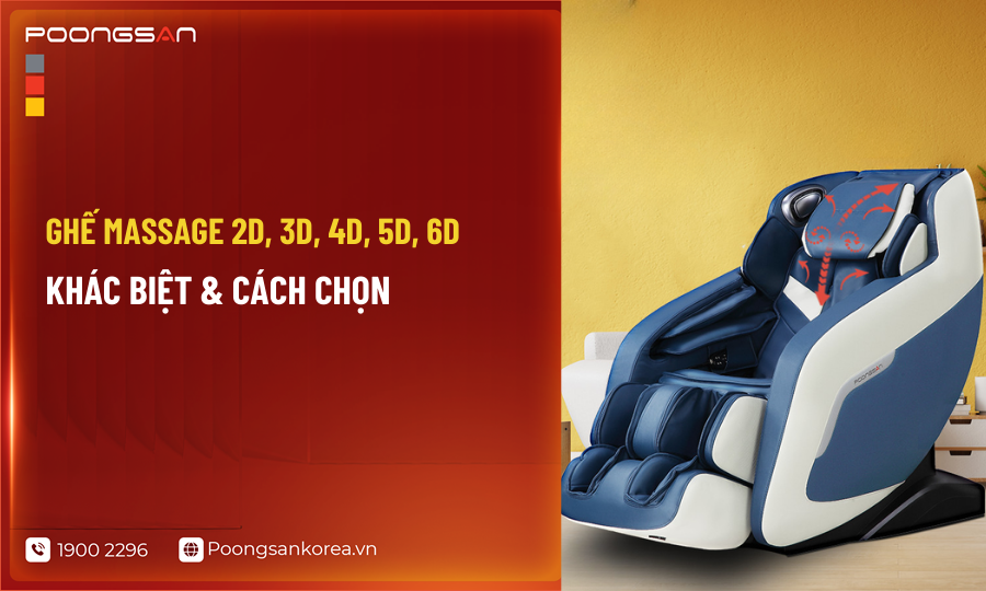 Phân biệt ghế massage con lăn 2D, 3D, 4D, 5D và 6D