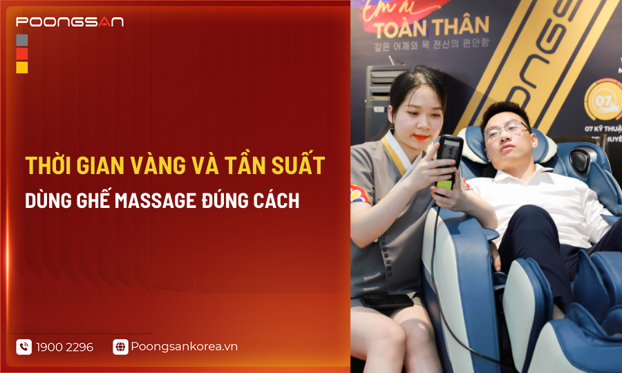 Thời gian v&agrave; tần suất sử dụng ghế massage