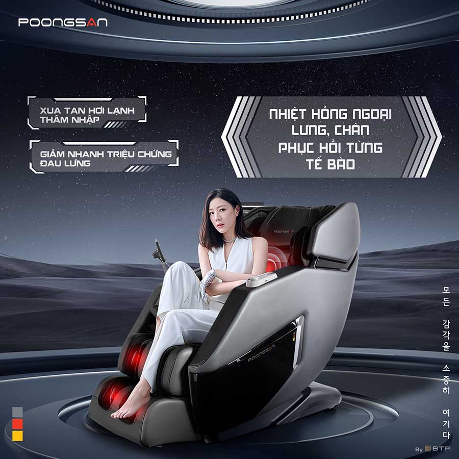 ghế massage gi&aacute; rẻ ch&iacute;nh h&atilde;ng Poongsan H&agrave;n Quốc MCP 130