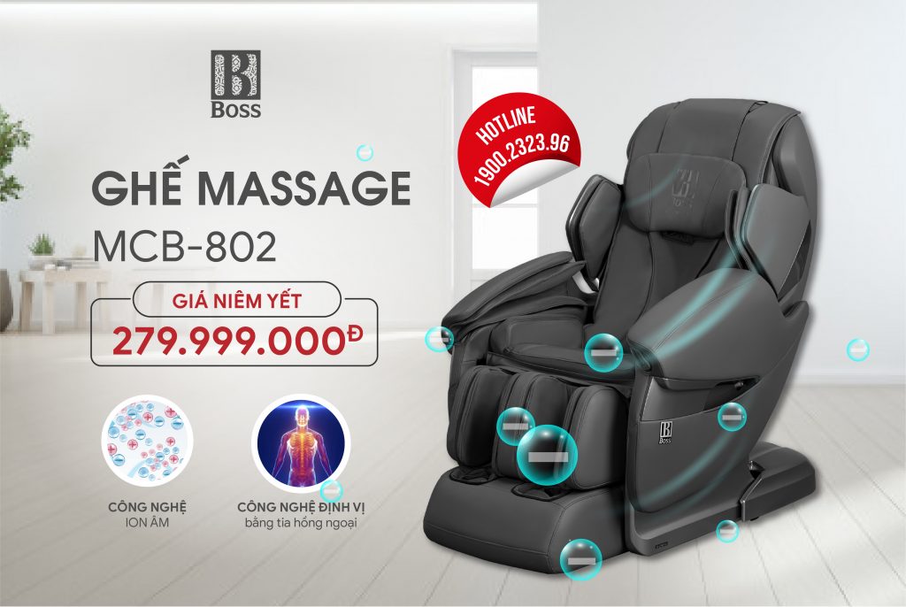 Ghế massage Boss MCB-802 tái tạo với công nghệ ion