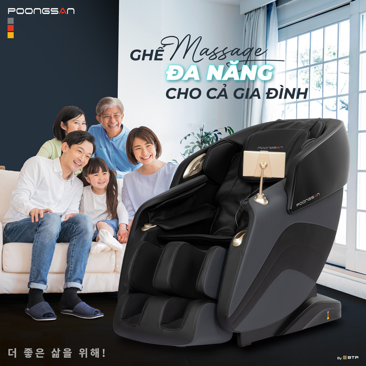 Ghế massage Poongsan MCP-152 dòng ghế massage đa năng cho mọi gia đình