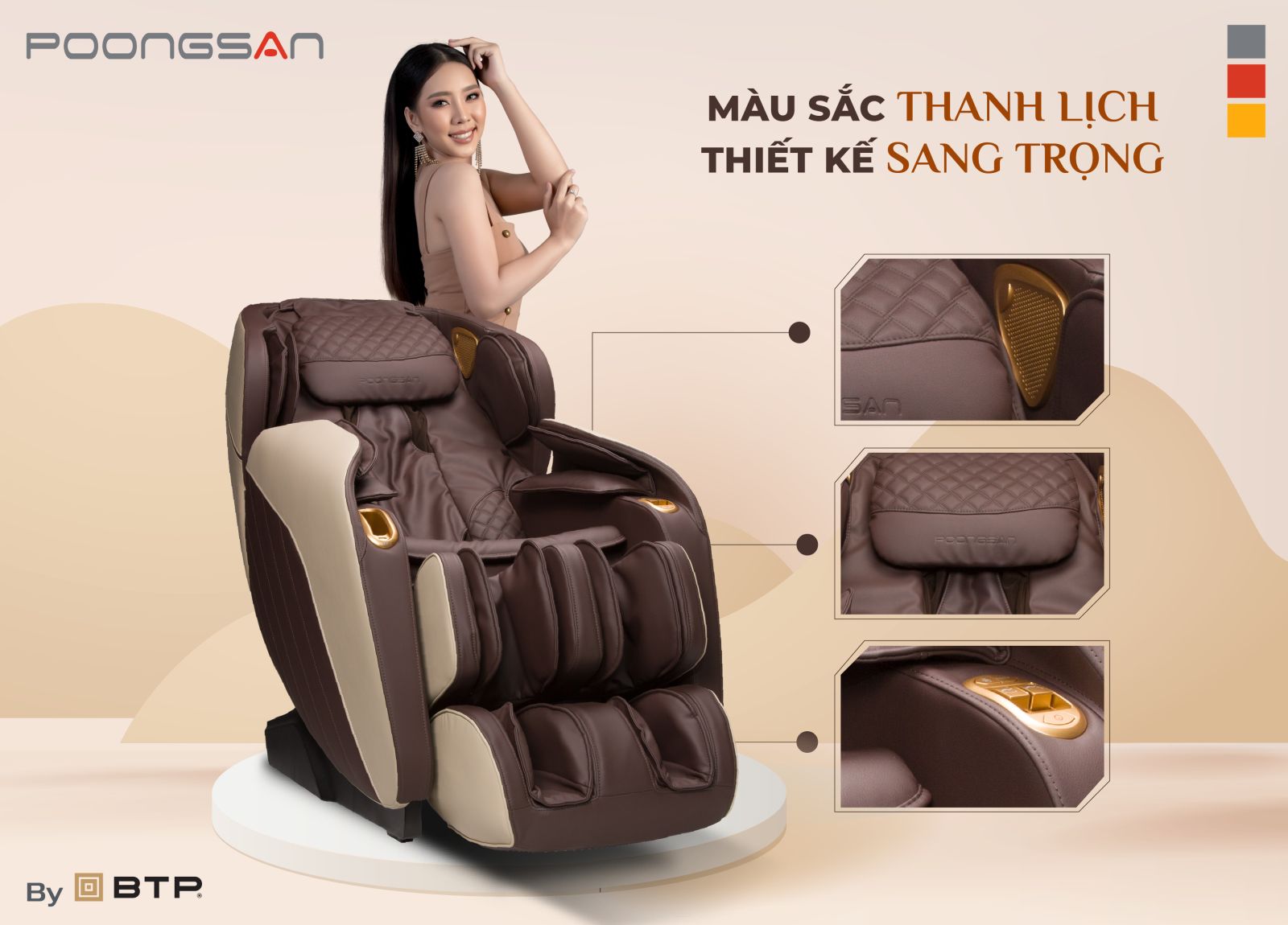 Ghế massage Poongsan MCP-303 có thiết kế thanh lịch độc đáo