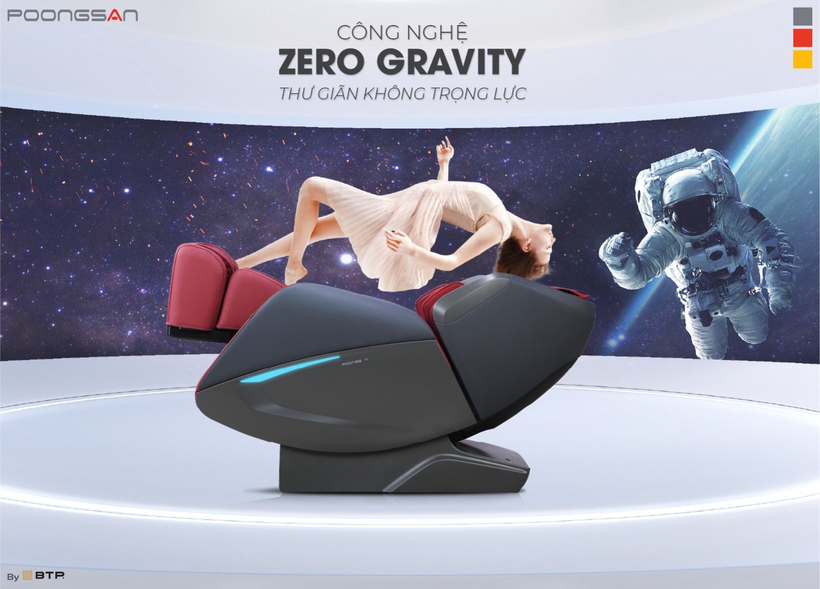 Ghế massage Poongsan MCP-501 sở hữu công nghệ Zero Gravity thư giãn không trọng lực