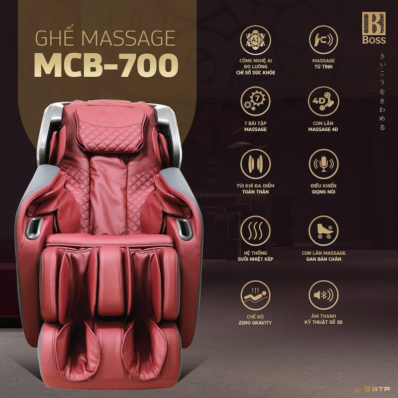 Ghế massage Boss MCB-700 tích hợp các công nghệ tiên tiến 